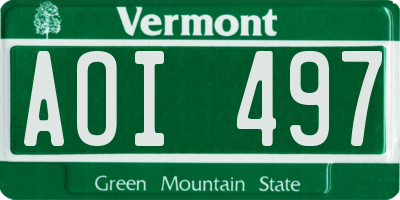 VT license plate AOI497