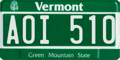 VT license plate AOI510