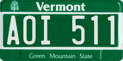 VT license plate AOI511