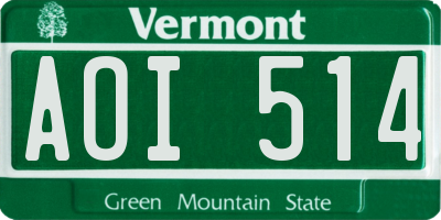 VT license plate AOI514