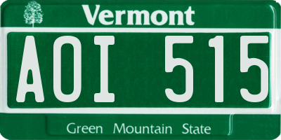 VT license plate AOI515