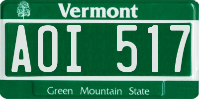 VT license plate AOI517