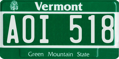 VT license plate AOI518