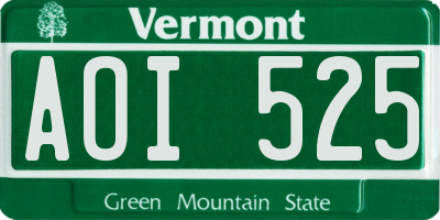 VT license plate AOI525