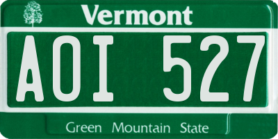 VT license plate AOI527