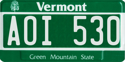 VT license plate AOI530