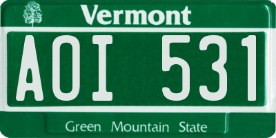 VT license plate AOI531