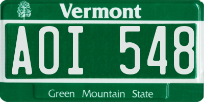 VT license plate AOI548