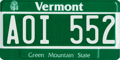 VT license plate AOI552