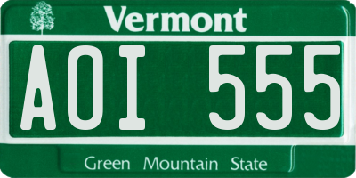 VT license plate AOI555