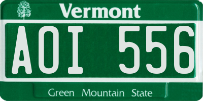 VT license plate AOI556