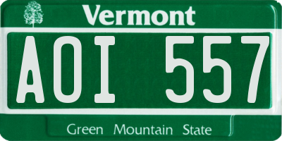VT license plate AOI557