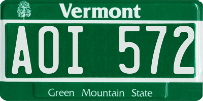 VT license plate AOI572