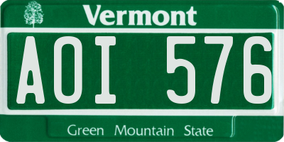VT license plate AOI576