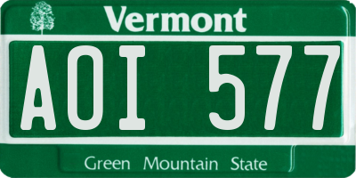 VT license plate AOI577