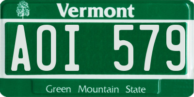 VT license plate AOI579