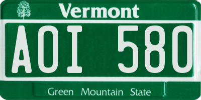 VT license plate AOI580