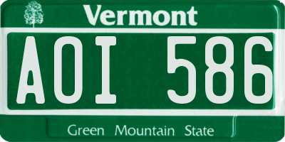VT license plate AOI586