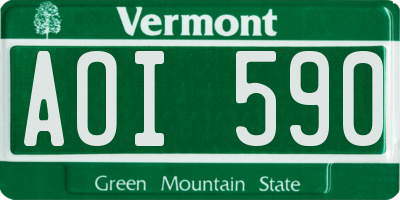 VT license plate AOI590