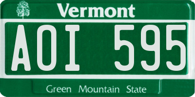 VT license plate AOI595