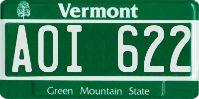VT license plate AOI622