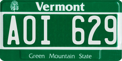 VT license plate AOI629