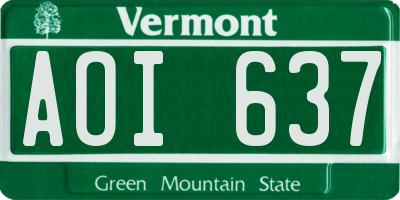 VT license plate AOI637