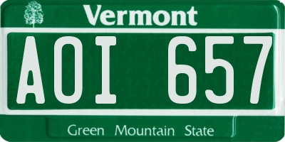 VT license plate AOI657