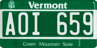 VT license plate AOI659