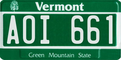 VT license plate AOI661
