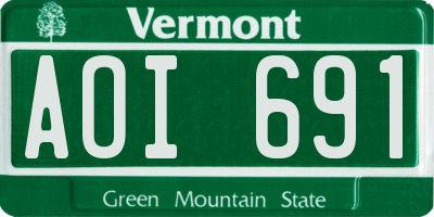 VT license plate AOI691