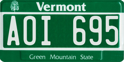 VT license plate AOI695
