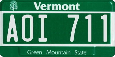 VT license plate AOI711