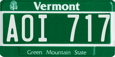 VT license plate AOI717