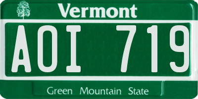 VT license plate AOI719