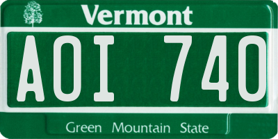 VT license plate AOI740
