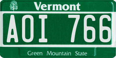 VT license plate AOI766