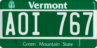 VT license plate AOI767