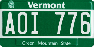 VT license plate AOI776
