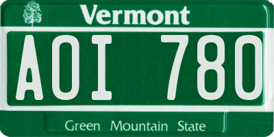 VT license plate AOI780