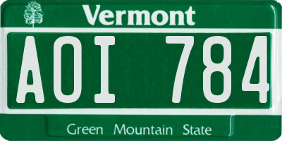 VT license plate AOI784