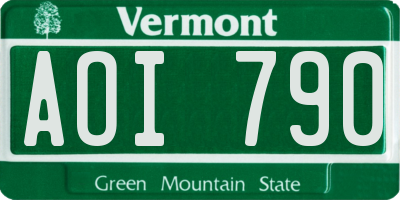 VT license plate AOI790