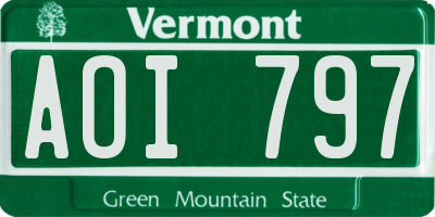 VT license plate AOI797