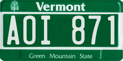 VT license plate AOI871