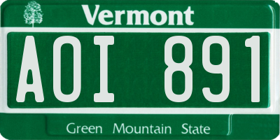 VT license plate AOI891