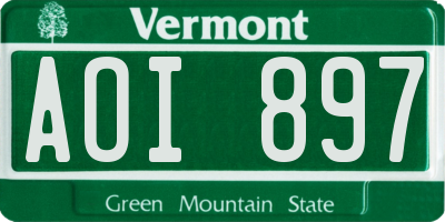 VT license plate AOI897