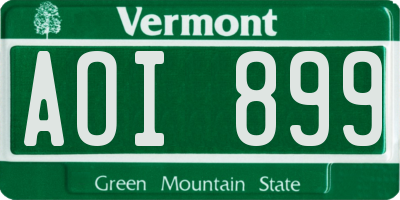 VT license plate AOI899