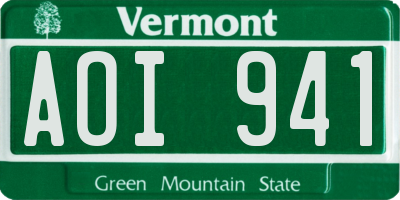 VT license plate AOI941