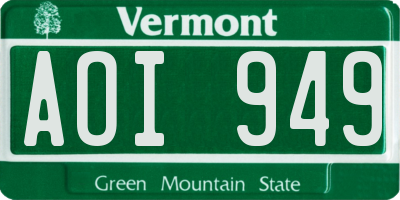 VT license plate AOI949