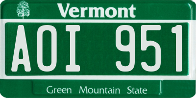 VT license plate AOI951